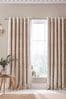 Natural Magnolia Grove Blackout Lined Eyelet Curtains