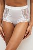 White High Rise Microfibre And Lace Knickers