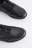 Black Extra wide (H) School Leather Lace-Up Shoes