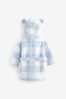 Blue Check Bear Ears Fleece Dressing Gown (9mths-12yrs)