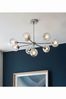 Gallery Home Silver Lexi Bright Nickel 8 Bulb Pendant Ceiling Light