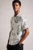 Ted Baker Rialto Cream Short Sleeve Relaxed Photographic Leaf Shirt