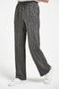 Black Stripe Linen Blend Wide Leg Trousers