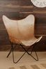Pacific Hide Leather And Iron Butterfly Chair