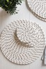 Set of 2 White Rope Effect Placemats
