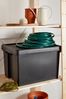 Wham Set of 3 Black Bam 45L Heavy Duty Plastic Recycled Boxes With Lid
