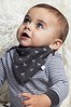The Little Tailor Grey Rocking Horse Jersey Bibs Two Pack