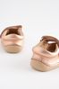 Rose Gold Pink Leather Standard Fit (F) Crawler Mary Jane Shoes