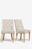 Set of 2 Wolton Button Dining Chairs With Natural Legs