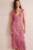 Boden Pink Smocked Jersey Maxi Dress