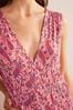 Boden Pink Smocked Jersey Maxi Dress