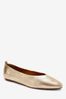 Gold Signature Leather Ballerina Shoes