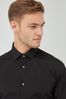 Black Regular Fit Single Cuff Cotton Shirt