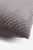 Charcoal Grey Velvet Quilted Hamilton Square Cushion