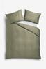 Olive Green Collection Luxe 300 Thread Count 100% Cotton Sateen Satin Stitch Duvet Cover And Pillowcase Set