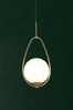 Searchlight Gold Amy Opal Glass Ceiling Pendant