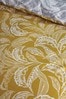 Accessorize Ochre Yellow Mozambique Leaf Cotton Duvet Cover and Pillowcase Set