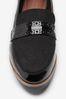 Black Material Mix Regular/Wide Fit Forever Comfort® Brogue Detail Chunky Sole Forever Comfort Loafers