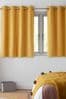 Mustard Yellow Cotton Eyelet Blackout/Thermal Curtains