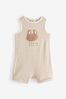 Brown/ White Stripe Bunny Baby Rompers 2 Pack (0mths-3yrs)