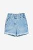 Mid Blue Elasticated Waist Denim Shorts