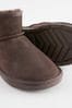 Chocolate Brown Suede Short Warm Lined Water Repellent Suede Pull-On Boots