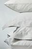 Set of 2 White 400 Thread Count Cotton Pillowcases