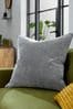 Mid Grey Soft Velour Small Square Cushion