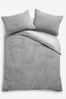 Grey Borg Fleece Duvet Cover and Pillowcase Set