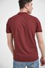 Burgundy Red Print Regular Fit Pique Polo Shirt