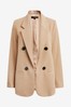 Camel Relaxed Double Breasted Blazer