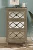 Pacific Lifestyle Dove Grey Mirrored Pine Wood 3 Drawer Unit