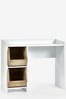 Parker White and Wood Effect Desk With Storage Boxes