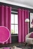 Bright Pink Matte Velvet Eyelet Lined Curtains