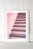 East End Prints White Stairway To Pink Print