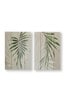 Art For The Home Set of 2 Green Peaceful Palm Leaves Canvases