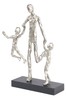 Libra Silver Father Playing With Children Sculpture