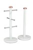 Tower Set of 2 Clear Marble Kitchen Roll Holder And Mug Tree Stand
