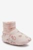 Pink Bunny/White Spot 2 Pack Cotton Rich Baby Booties (0-18mths)