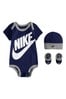 Nike Baby Blue Vest, Hat and Bootie Set