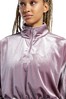 Reebok Lilac Velour Half Zip Cropped Sweatshirt