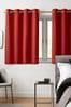 Red Cotton Eyelet Blackout/Thermal Curtains
