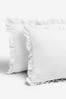 White Ruffle Edge Duvet Cover And Pillowcase Set