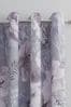 Catherine Lansfield Grey Dramatic Floral Eyelet Curtains