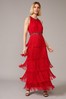 Phase Eight Red Albertina Fringe Maxi Dress