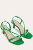 Boden Green Satin Low Heeled Sandals