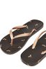 Joules Black Flip Flop Lightweight Summer Sandals