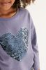 Purple Sequin Heart Long Sleeve T-Shirt (3-16yrs)