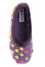 Pavers Purple Multi Ladies Full Woolly Slippers