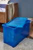 Wham Set of 2 Blue Crystal 110L Plastic Storage Box & Lid